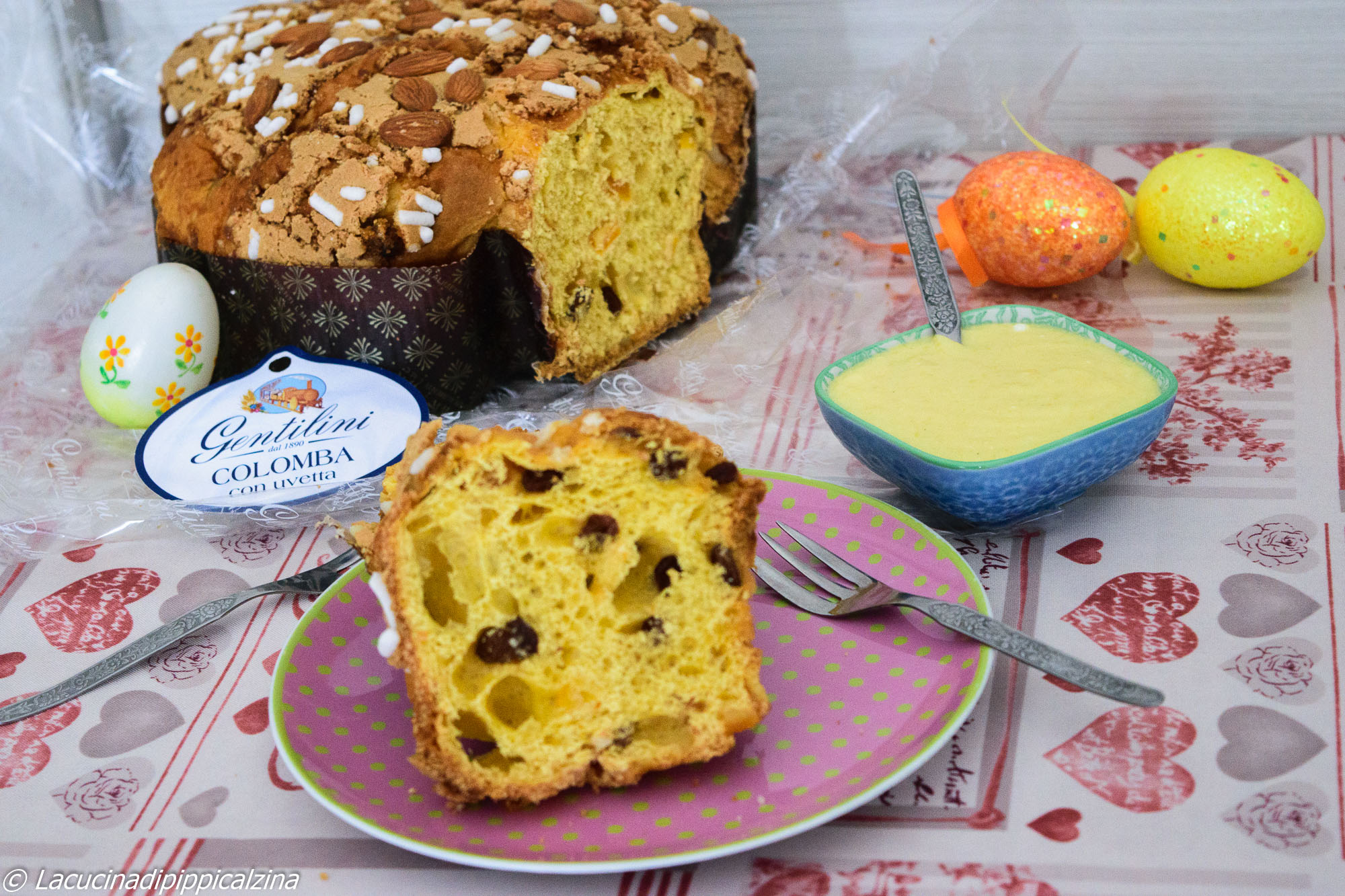 Colomba artigianale con crema alla ricotta delicata